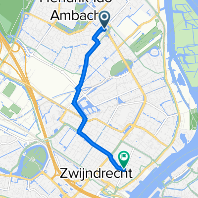 Henriëtte Ronnerstraat 6, Hendrik-Ido-Ambacht naar Burgemeester de Bruïnelaan 75, Zwijndrecht