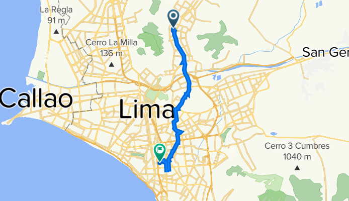 De Avenida Constelación 2479, San Juan de Lurigancho a Jirón General Recavarren 1249, Surquillo