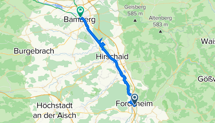 Nürnberger Straße 13, Forchheim nach Fleischstraße 19–35, Bamberg