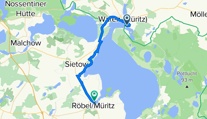 Am Kurpark 1, Waren nach Am Hafen 1, Ludorf