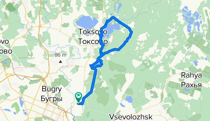 От Деревня Новое Девяткино, 51Г, Новодевяткинское до Деревня Новое Девяткино, 51Г, Новодевяткинское