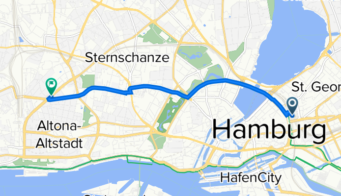 Steintorwall 20, Hamburg nach Max-Brauer-Allee 94, Hamburg