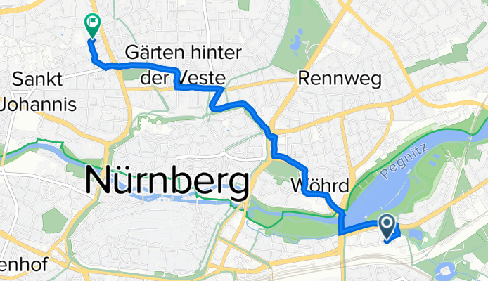 Am Tullnaupark 15, Nürnberg nach Kressenstraße 18, Nürnberg