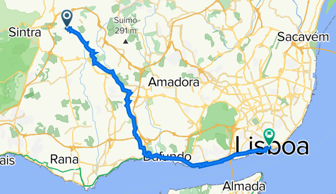 De Rua João de Deus 40, Mem Martins a Praça do Município 8–30, Lisboa