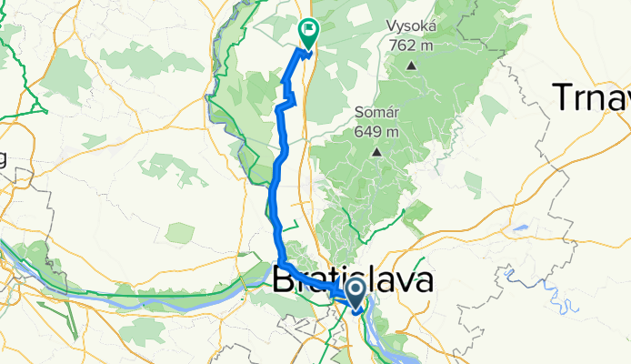 Bradáčova 2885/2, Petržalka do Pezinská 5106/1B, Malacky