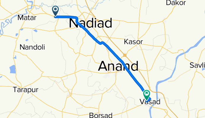 PQ64+6FM, Sandhana to Tarapur-Vasad Highway