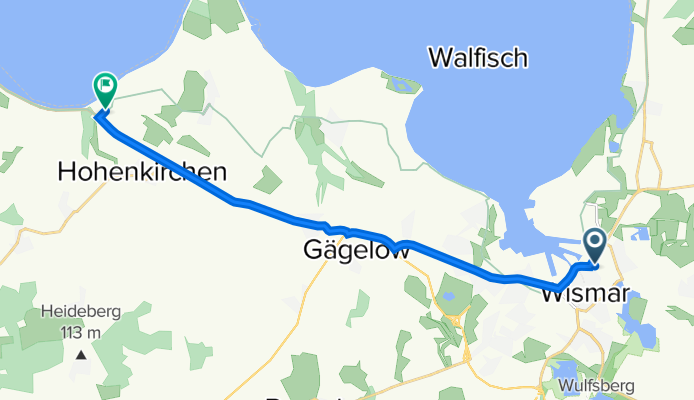 Route von Poeler Straße 1A, Wismar