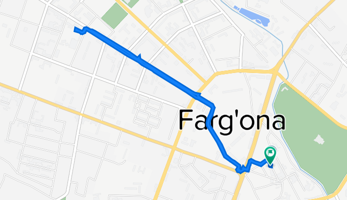 От Dadil ko'chasi, Farg'ona до Dadil ko'chasi, Farg'ona