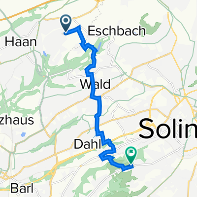 Kampstraße 110, Haan nach Hammerfeldweg 6, Solingen