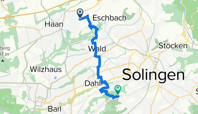 Kampstraße 110, Haan nach Hammerfeldweg 6, Solingen