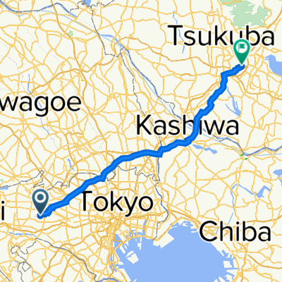 11-16, Kyonancho 5-Chōme, Musashino to 17-4, Umezono 2-Chōme, Tsukuba