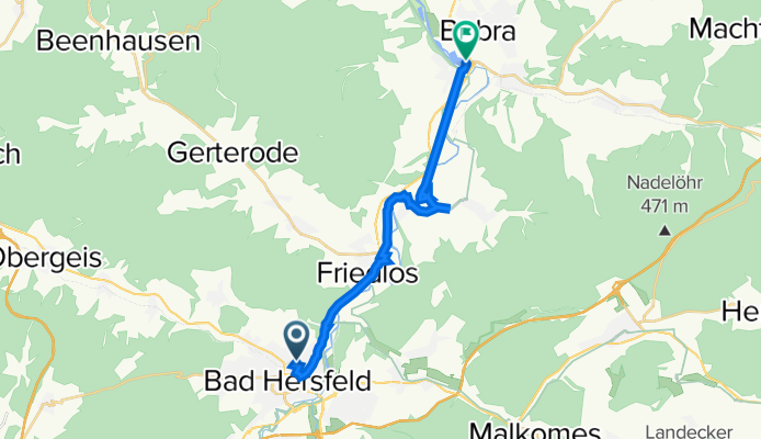 Sonnenweg 14, Bad Hersfeld nach Hersfelder Straße, Bebra