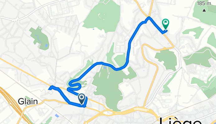 De Place du Flot 302, Liège à Vieille Voie de Tongres 25, Liège