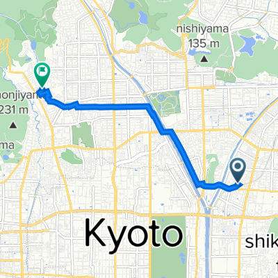 77-1, Tanakaminaminishiuracho, Sakyo, Kyoto to 27-179, Takagaminekuromoncho, Kita, Kyoto