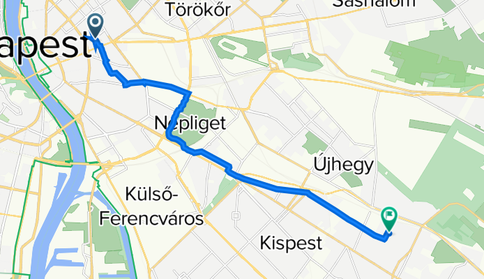 Szövetség utca 14, Budapest to Tű utca 4, Budapest