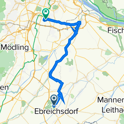 Ebreichsdorf nach Wien Blumental über Eurovelo 9 und Lisingbachradweg