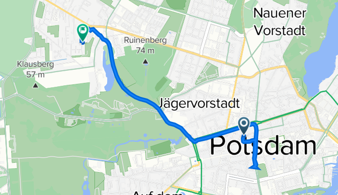 Jägerstraße 37, Potsdam nach Am Krongut 25, Potsdam