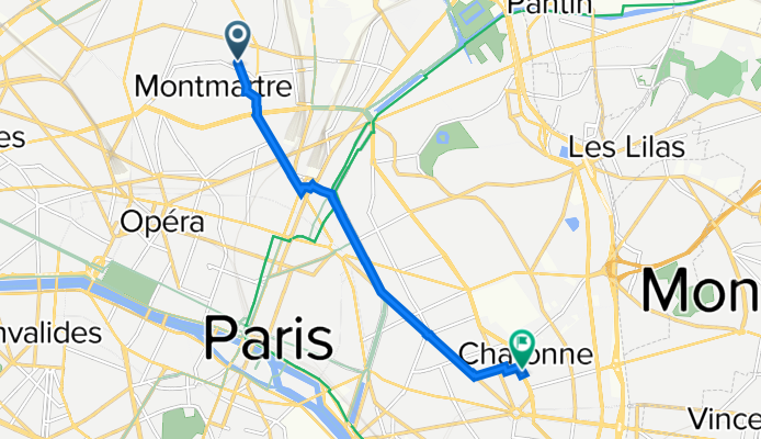 De 45 Rue Ramey, Paris à 88 Boulevard de Charonne, Paris