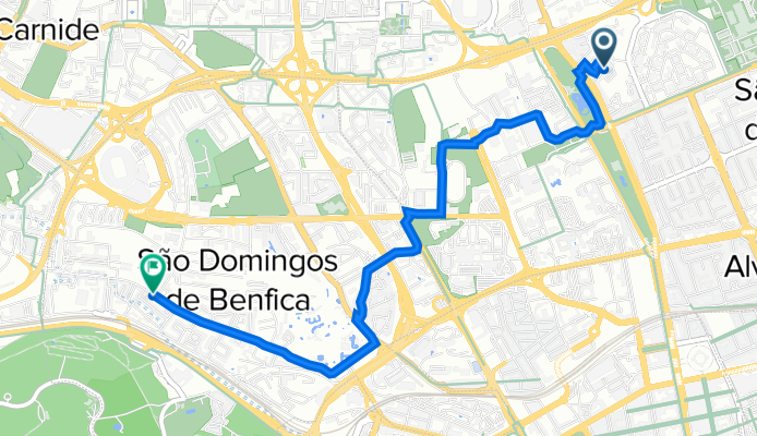 Campo Grande 9, Lisboa to Estrada de Benfica 403BD, Lisboa