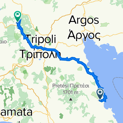 Leonidio - Tripoli - Vytina 126,7 km