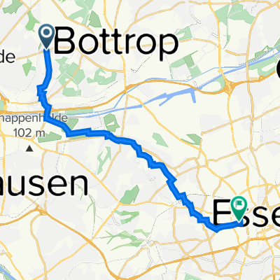 Teutoburger Straße 264, Oberhausen nach Frohnhauser Straße 81A, Essen