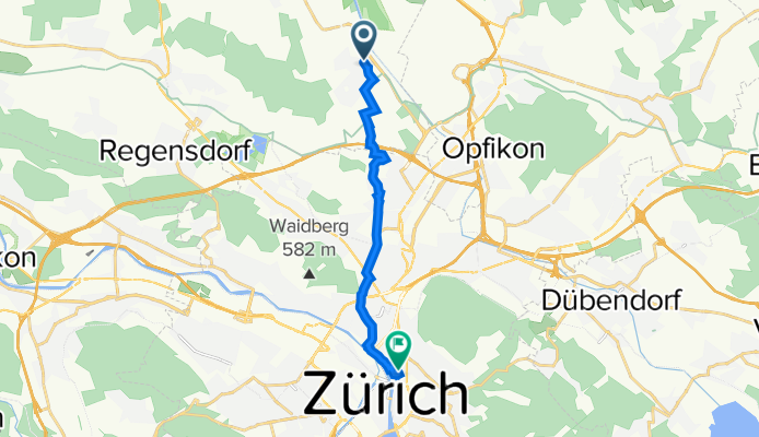 Ifangstrasse 3, Rümlang to Clausiusstrasse 55, Zürich