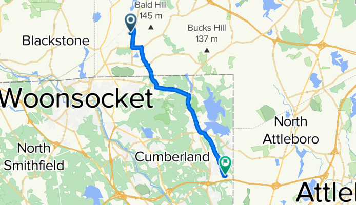 75 Railroad St, Bellingham to 3 Howard Rd, Cumberland