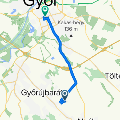 Route to Szigethy Attila út 34a., Győr