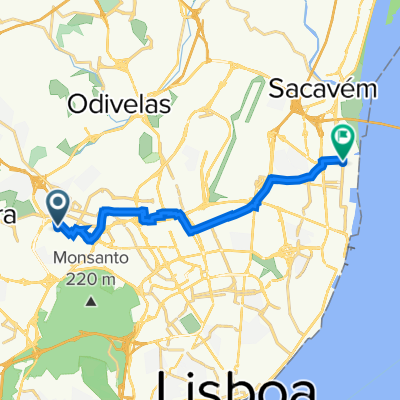 De Rua Cláudio Nunes 98, Lisboa a Avenida D João II 53–57, Lisboa