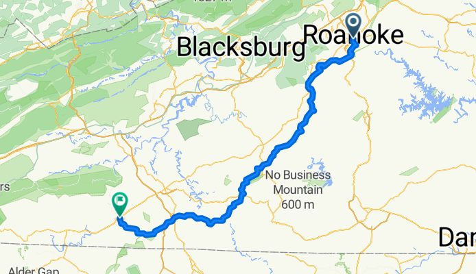 Roanoke - Blue Ridge Parkway - Galax 166 km