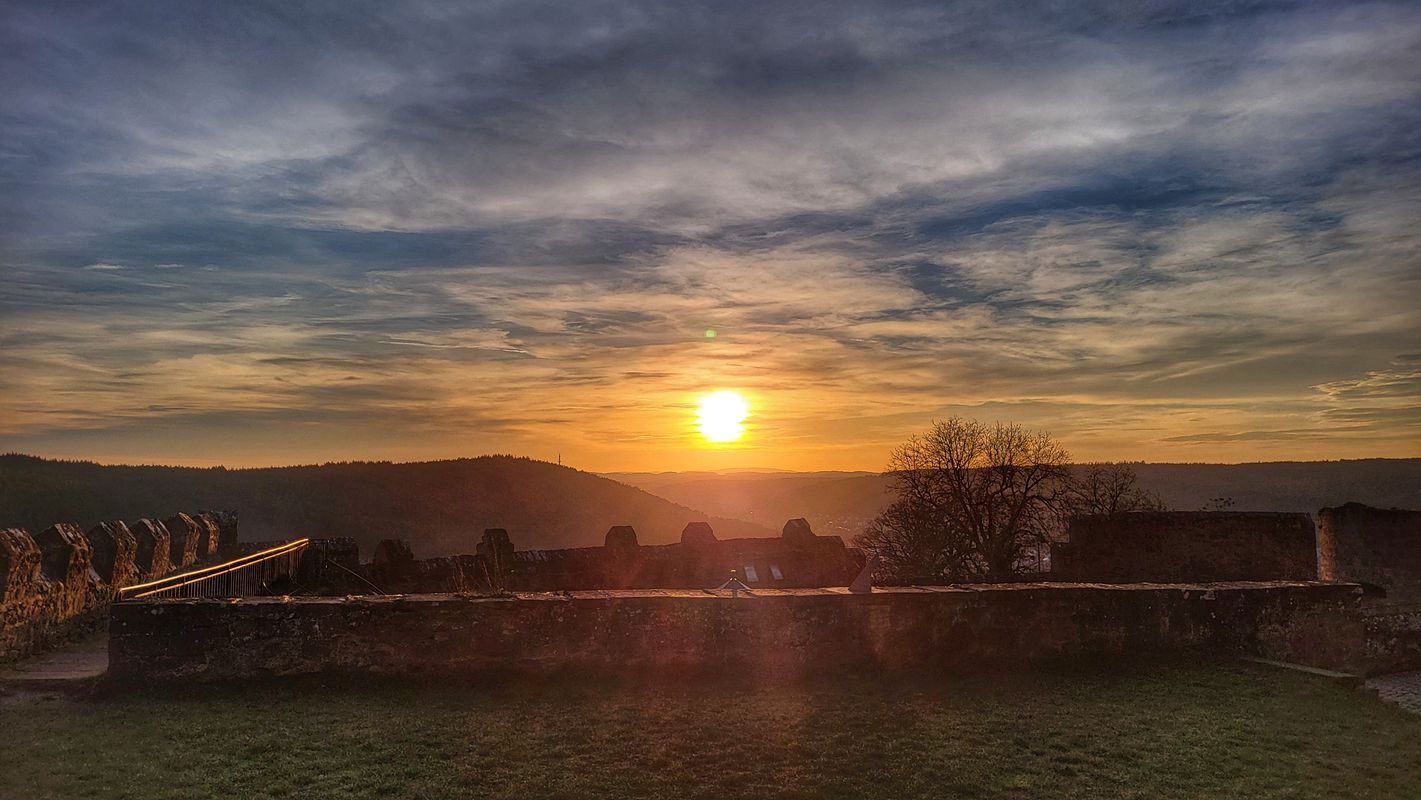 Bike aus der Werkstatt geholt und Probefahrt zur Burg Breuberg